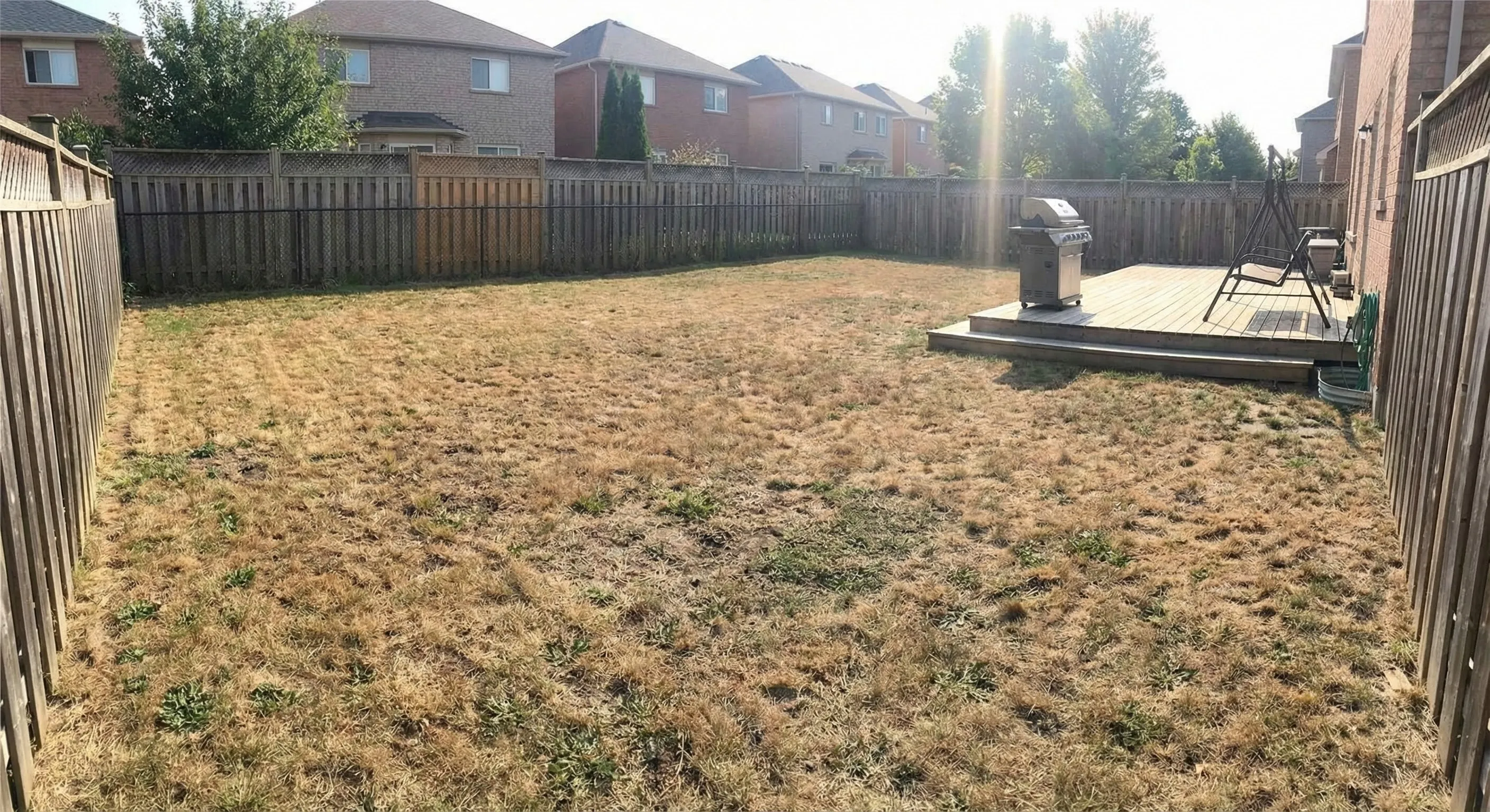 Modern poolside artificial turf installation in Vaughan