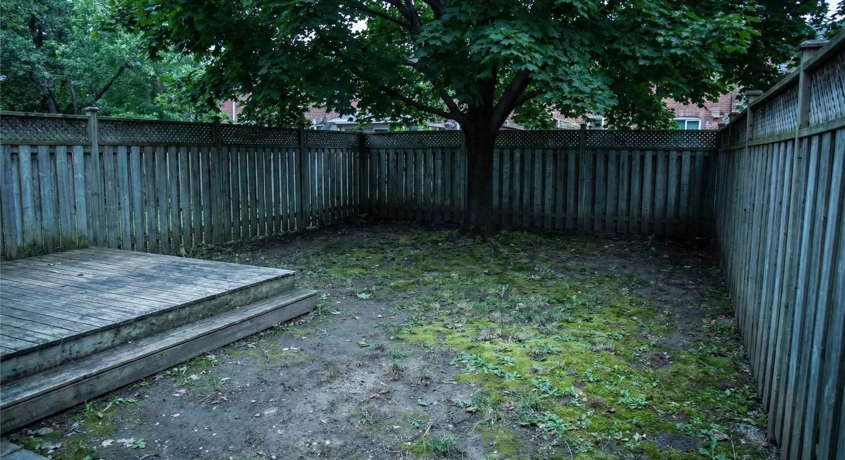 Backyard prep for putting green in Erin Mills